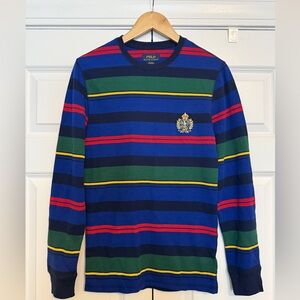 Polo Ralph Lauren Men's Multi Tartan Stripe Crest Waffle Knit Thermal T-Shirt S